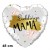 Lieblings-Mama. Herzluftballon, 45 cm, in Weiß mit Gold aus Folie ohne Helium