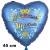 Lieblingsmensch Mama. Herzluftballon in Satinblau aus Folie ohne Helium