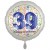 Luftballon aus Folie, Satin Weiß 45 cm rund, Happy Birthday zum 39. Geburtstag, inklusive Helium