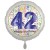 Luftballon aus Folie, Satin Weiß 45 cm rund, Happy Birthday zum 42. Geburtstag