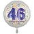 Luftballon aus Folie, Satin Weiß 45 cm rund, Happy Birthday zum 46. Geburtstag