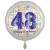 Luftballon aus Folie, Satin Weiß 45 cm rund, Happy Birthday zum 48. Geburtstag