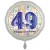Luftballon aus Folie, Satin Weiß 45 cm rund, Happy Birthday zum 49. Geburtstag, inklusive Helium
