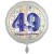 Luftballon aus Folie, Satin Weiß 45 cm rund, Happy Birthday zum 49. Geburtstag