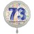 Luftballon aus Folie, Satin Weiß 45 cm rund, Happy Birthday zum 73. Geburtstag