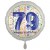 Luftballon aus Folie, Satin Weiß 45 cm rund, Happy Birthday zum 79. Geburtstag, inklusive Helium