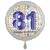 Luftballon aus Folie, Satin Weiß 45 cm rund, Happy Birthday zum 81. Geburtstag, inklusive Helium