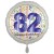 Luftballon aus Folie, Satin Weiß 45 cm rund, Happy Birthday zum 82. Geburtstag