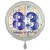 Luftballon aus Folie, Satin Weiß 45 cm rund, Happy Birthday zum 83. Geburtstag, inklusive Helium