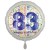 Luftballon aus Folie, Satin Weiß 45 cm rund, Happy Birthday zum 83. Geburtstag