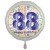Luftballon aus Folie, Satin Weiß 45 cm rund, Happy Birthday zum 88. Geburtstag, inklusive Helium