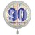 Luftballon aus Folie, Satin Weiß 45 cm rund, Happy Birthday zum 90. Geburtstag