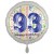 Luftballon aus Folie, Satin Weiß 45 cm rund, Happy Birthday zum 93. Geburtstag, inklusive Helium