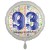 Luftballon aus Folie, Satin Weiß 45 cm rund, Happy Birthday zum 93. Geburtstag