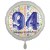 Luftballon aus Folie, Satin Weiß 45 cm rund, Happy Birthday zum 94. Geburtstag, inklusive Helium