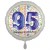 Luftballon aus Folie, Satin Weiß 45 cm rund, Happy Birthday zum 95. Geburtstag, inklusive Helium