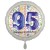 Luftballon aus Folie, Satin Weiß 45 cm rund, Happy Birthday zum 95. Geburtstag