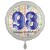 Luftballon aus Folie, Satin Weiß 45 cm rund, Happy Birthday zum 98. Geburtstag
