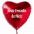Beste Freundin der Welt! Roter Herzluftballon aus Folie mit Ballongas-Helium