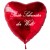 Beste Schwester der Welt! Roter Herzluftballon aus Folie ohne Helium