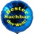 Bester Nachbar der Welt! Blauer Rundluftballon aus Folie mit Ballongas-Helium