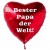 Bester Papa der Welt! Roter Herzluftballon aus Folie mit Ballongas-Helium