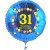 Luftballon aus Folie mit Helium, Zahl 31, zum 31. Geburtstag, Balloons, blau
