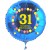 Luftballon aus Folie mit Helium, Zahl 31, zum 31. Geburtstag, Balloons, blau