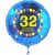 Luftballon aus Folie mit Helium, Zahl 32, zum 32. Geburtstag, Balloons, blau
