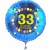 Luftballon aus Folie mit Helium, Zahl 33, zum 33. Geburtstag, Balloons, blau