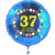 Luftballon aus Folie mit Helium, Zahl 37, zum 37. Geburtstag, Balloons, blau