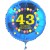 Luftballon aus Folie mit Helium, Zahl 43, zum 43. Geburtstag, Balloons, blau