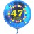 Luftballon aus Folie mit Helium, Zahl 47, zum 47. Geburtstag, Balloons, blau