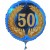 Luftballon aus Folie mit Helium, Zahl 50 im Lorbeerkranz, zu Geburtstag, Jubiläum und Jahrestag