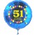 Luftballon aus Folie mit Helium, Zahl 51, zum 51. Geburtstag, Balloons, blau