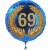 Luftballon aus Folie mit Helium, Zahl 69 im Lorbeerkranz, zu Geburtstag, Jubiläum und Jahrestag