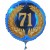 Luftballon aus Folie mit Helium, Zahl 71 im Lorbeerkranz, zu Geburtstag, Jubiläum und Jahrestag