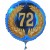 Luftballon aus Folie mit Helium, Zahl 72 im Lorbeerkranz, zu Geburtstag, Jubiläum und Jahrestag