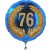 Luftballon aus Folie mit Helium, Zahl 76 im Lorbeerkranz, zu Geburtstag, Jubiläum und Jahrestag