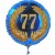 Luftballon aus Folie mit Helium, Zahl 77 im Lorbeerkranz, zu Geburtstag, Jubiläum und Jahrestag