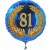 Luftballon aus Folie mit Helium, Zahl 81 im Lorbeerkranz, zu Geburtstag, Jubiläum und Jahrestag