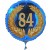 Luftballon aus Folie mit Helium, Zahl 84 im Lorbeerkranz, zu Geburtstag, Jubiläum und Jahrestag