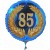 Luftballon aus Folie mit Helium, 85. Geburtstag, Zahl 85 im Lorbeerkranz