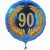 Luftballon aus Folie mit Helium, Zahl 90 im Lorbeerkranz, zu Geburtstag, Jubiläum und Jahrestag