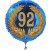 Luftballon aus Folie mit Helium, Zahl 92 im Lorbeerkranz, zu Geburtstag, Jubiläum und Jahrestag