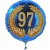 Luftballon aus Folie mit Helium, Zahl 97 im Lorbeerkranz, zu Geburtstag, Jubiläum und Jahrestag