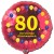 Luftballon aus Folie mit Helium, 80. Geburtstag, Balloons