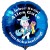 Alles Gute zum Schulanfang! Blauer Luftballon mit Einhorn, personalisiert, mit Namen, inklusive Helium-Ballongas