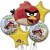 Ballon-Bouquet aus 5 Angry Birds Luftballons, inklusive Helium zum Kindergeburtstag