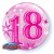Luftballon zum 18. Geburtstag, Pink, Bubble Luftballon (ohne Helium)